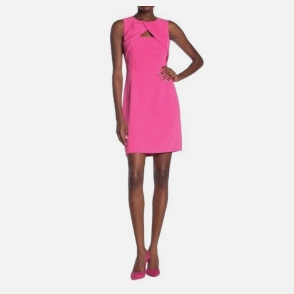 Trina Turk Barbie Pink Keyhole Sleeveless Sheath Dress Size S